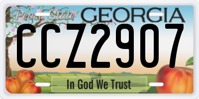 GA license plate CCZ2907