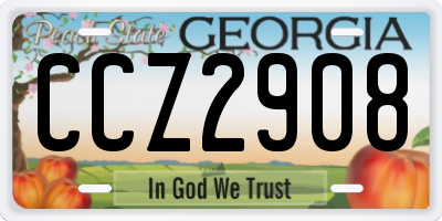 GA license plate CCZ2908