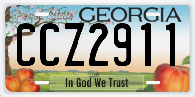 GA license plate CCZ2911