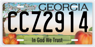 GA license plate CCZ2914