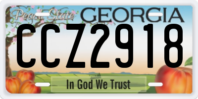 GA license plate CCZ2918