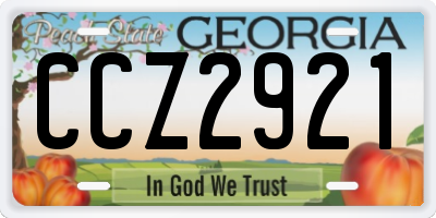GA license plate CCZ2921