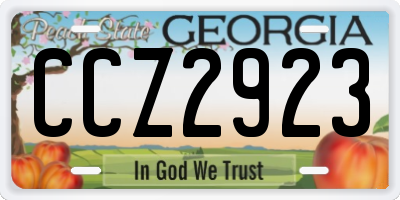 GA license plate CCZ2923