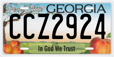 GA license plate CCZ2924