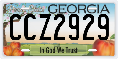 GA license plate CCZ2929