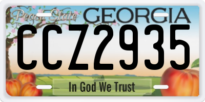 GA license plate CCZ2935