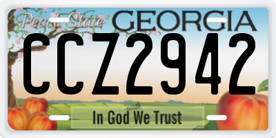GA license plate CCZ2942