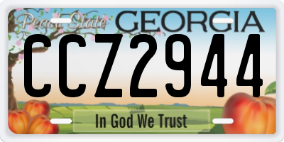 GA license plate CCZ2944