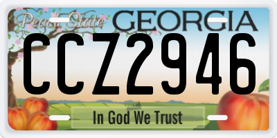 GA license plate CCZ2946