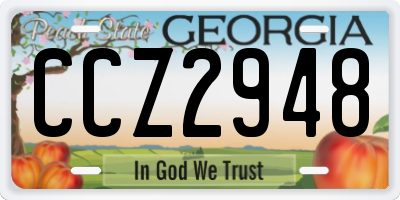 GA license plate CCZ2948