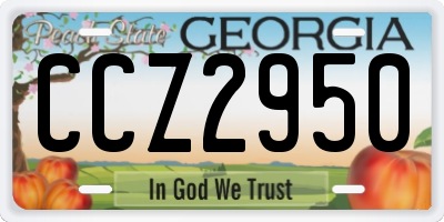 GA license plate CCZ2950