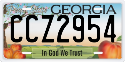 GA license plate CCZ2954