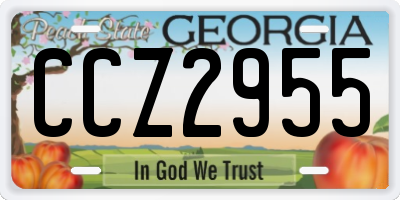 GA license plate CCZ2955