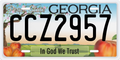 GA license plate CCZ2957