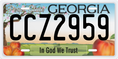 GA license plate CCZ2959