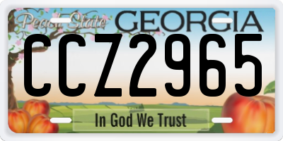 GA license plate CCZ2965