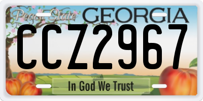 GA license plate CCZ2967