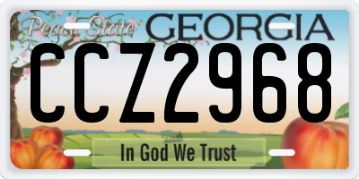 GA license plate CCZ2968