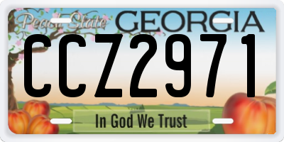 GA license plate CCZ2971