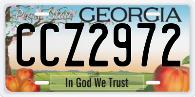 GA license plate CCZ2972
