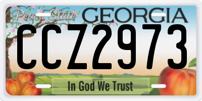 GA license plate CCZ2973