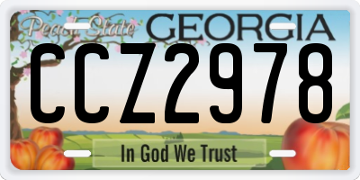 GA license plate CCZ2978