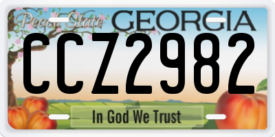 GA license plate CCZ2982