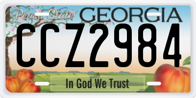 GA license plate CCZ2984