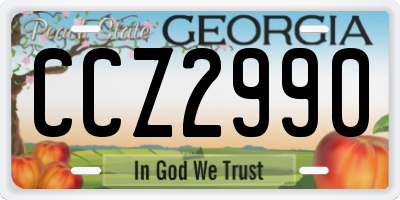 GA license plate CCZ2990