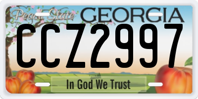 GA license plate CCZ2997