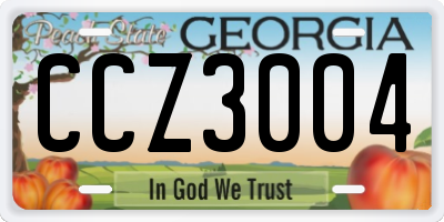 GA license plate CCZ3004