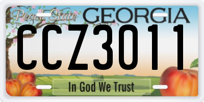 GA license plate CCZ3011