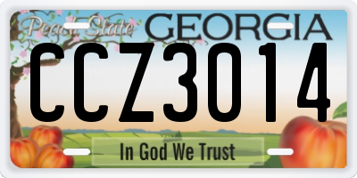 GA license plate CCZ3014