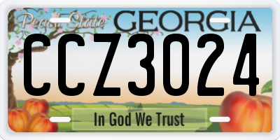 GA license plate CCZ3024