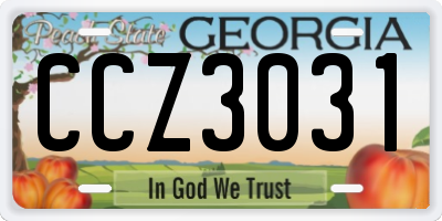 GA license plate CCZ3031