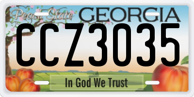GA license plate CCZ3035
