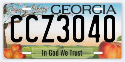 GA license plate CCZ3040