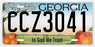 GA license plate CCZ3041