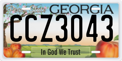 GA license plate CCZ3043