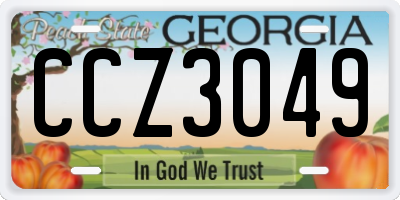 GA license plate CCZ3049