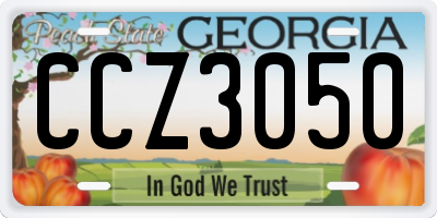 GA license plate CCZ3050