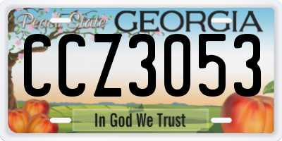 GA license plate CCZ3053