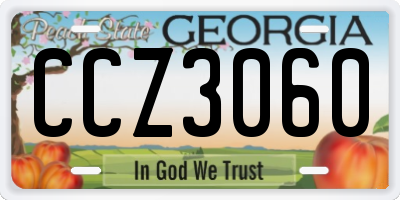 GA license plate CCZ3060