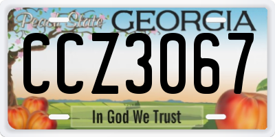 GA license plate CCZ3067