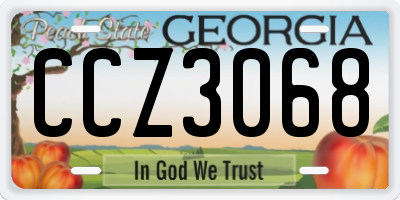 GA license plate CCZ3068