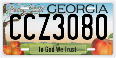 GA license plate CCZ3080