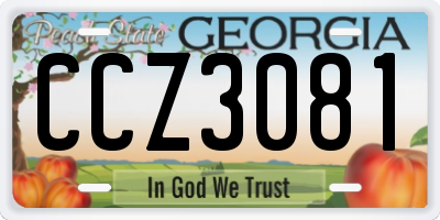 GA license plate CCZ3081