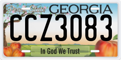 GA license plate CCZ3083
