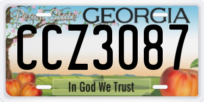 GA license plate CCZ3087