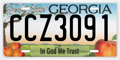 GA license plate CCZ3091